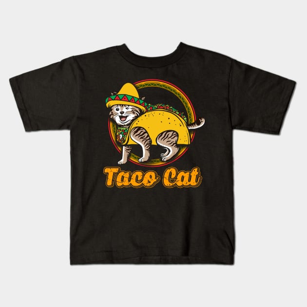 Taco Cat Kids T-Shirt by captainmood